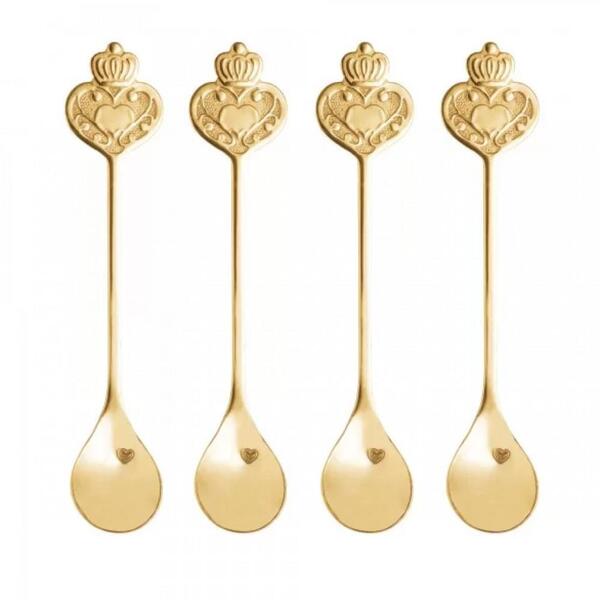 Jogo De Colheres Para Cha 4 Peças Inox Key Dourado - Rojemac