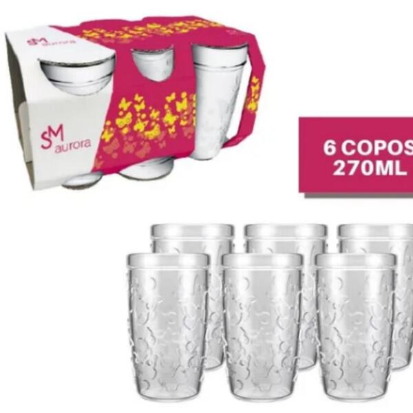 Jogo De Copo Para Suco Aurora - 270 Ml J 116 Sm