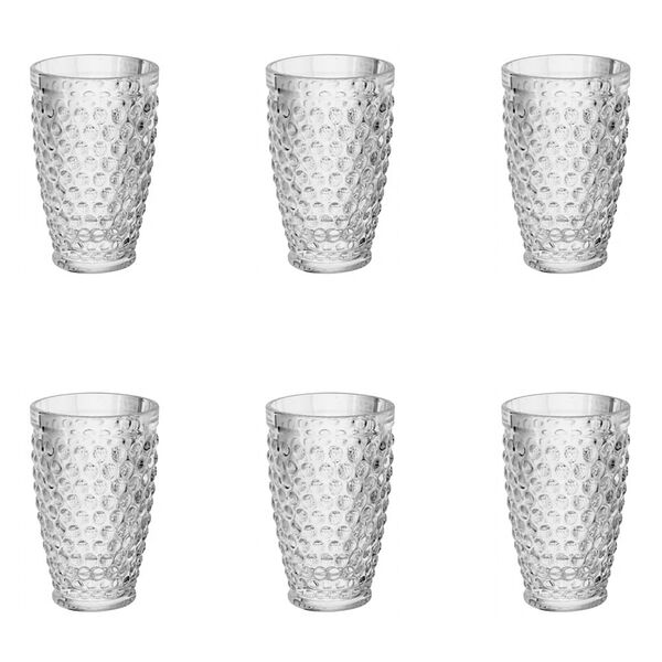 Jogo De Copos Altos De Vidro Lyor Buble 6 Peças 320ml Incolor