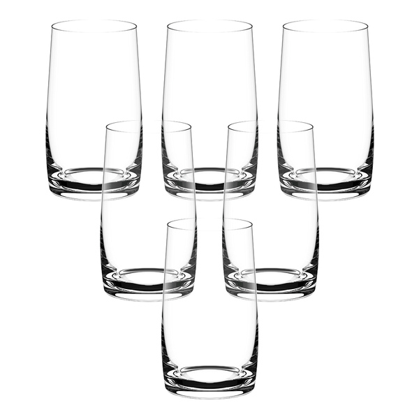 Jogo De Copos De Cristal Titânio Para Água 380ml Light 6 Peça