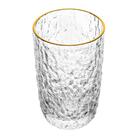 Jogo De Copos De Cristal Transparente Fio De Ouro Martelado P