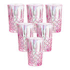 Jogo De Copos De Vidro Lumini Rosa Furta-cor 380ml - Casambie