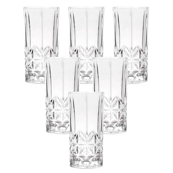 Jogo De Copos De Vidro Transparente 6 Peças