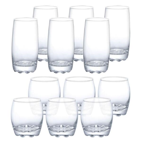 Jogo De Copos De Vidro Transparente Apolo Long Drink E Baixo