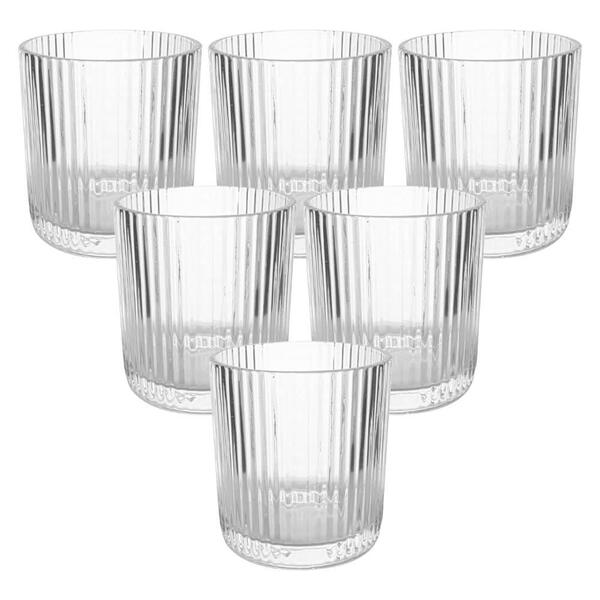 Jogo De Copos De Vidro Transparente Graffiato 320ml 6 Peças -