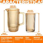 Jogo De Copos E Jarra De Vidro Âmbar Graffiato 7 Peças - Haus