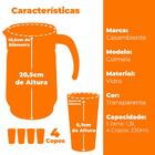 Jogo De Copos E Jarra Transparente Colmeia 5 Peças - Casambie