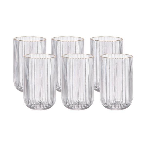 Jogo De Copos Em Vidro Com Borda Dourada L'hermitage Cameratt