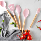 Jogo De Cozinha 12 Peças Silicone Madeira Espatula  Fouet Col