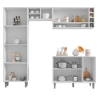 Jogo De Cozinha Compacta  Com Um Balcão Para Pia Sem Tampo -