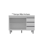 Jogo De Cozinha Compacta  Com Um Balcão Para Pia Sem Tampo -