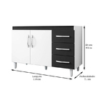 Jogo De Cozinha Modulada 5 Peças Clara 240 Cm Branco/preto -