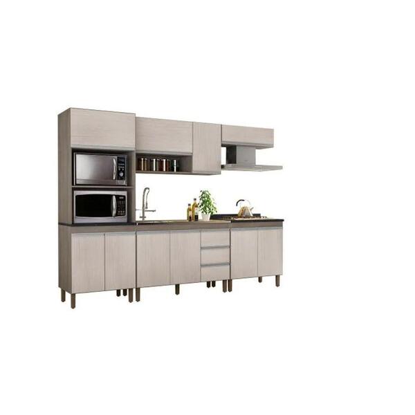 Jogo De Cozinha Modulada Karen 05 Módulos Malbec Avelã