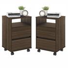 Jogo De Criado Com Rodízios Nadi Marrom