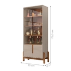 Jogo De Cristaleira E Rack Freiburg Off White/cedro