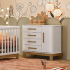 Jogo De Duarto Infantil Cômoda 4355 Com 4 Gavetas E Berço Ame