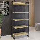 Jogo De Escritório Genius Estante E Escrivaninha Natura Preto