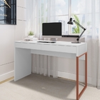 Jogo De Escritorio Mesa E Estante Fity Branco Cobre