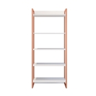 Jogo De Escritorio Mesa E Estante Fity Branco Cobre