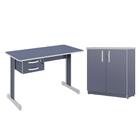 Jogo De Escritório Office Geórgia Balcão E Mesa Azul