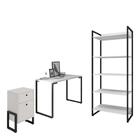 Jogo De Escritório Ronan Branco Preto