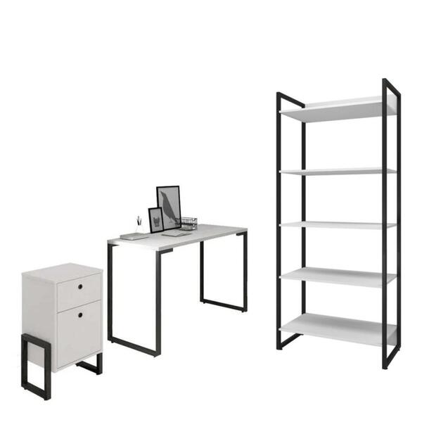 Jogo De Escritório Ronan Branco Preto