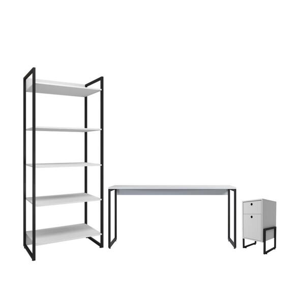 Jogo De Escritório Silvia Branco Preto