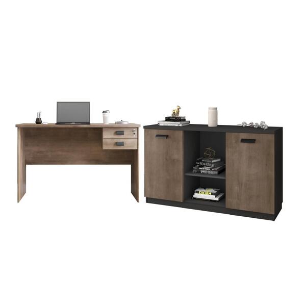 Jogo De Escrivaninha 120 E Balcão Psycho Castanho Preto