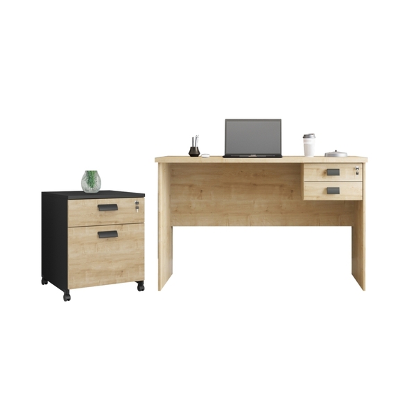 Jogo De Escrivaninha 120 E Gaveteiro Berserk Natura Preto