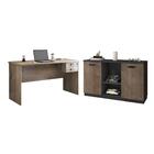 Jogo De Escrivaninha 150 E Balcão Slayer Castanho Preto