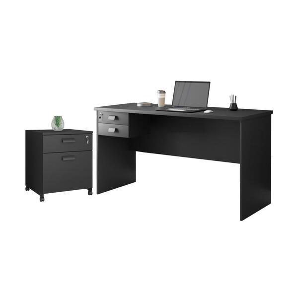 Jogo De Escrivaninha 150 E Gaveteiro Ippo Preto