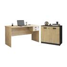 Jogo De Escrivaninha E Balcão Baixo Nantes Natura/preto