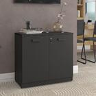 Jogo De Escrivaninha E Balcão Baixo Stuggart Preto