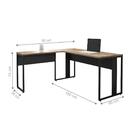 Jogo De Escrivaninha Em L E Estante Bilbao Castanho/preto