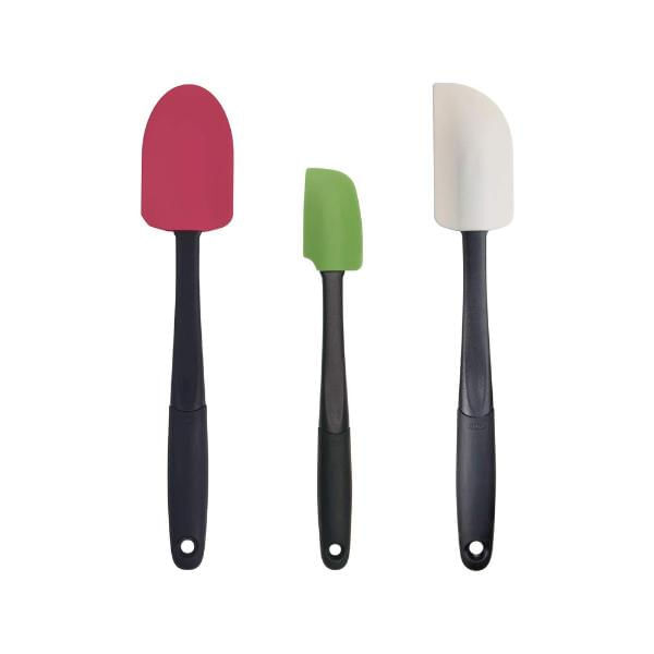 Jogo De Espátulas Em Silicone Oxo Good Grips 3 Peças Coloridas