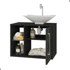 Jogo De Espelheira Com Gabinete Orleães Preto Fosco Nero