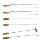 Jogo De Espeto Churrasco 49 Cm 2 Duplos 2 Simples + Suporte