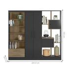 Jogo De Estantes Multiuso Cordoba Preto Fosco Carvalho Rustico