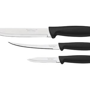 Foto de Jogo De Facas 3 Peças Plenus Preto Sortidos Com Laminas Aco I