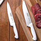 Jogo De Facas 3 Peças Premium Branco Sortidos Com Laminas Aco