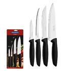Jogo De Facas 4 Peças Plenus Preto Tramontina