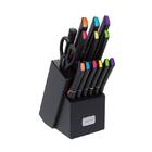 Jogo De Facas Com Cepo Rainbow 15 Peças - Home Style