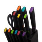 Jogo De Facas Com Cepo Rainbow 15 Peças - Home Style