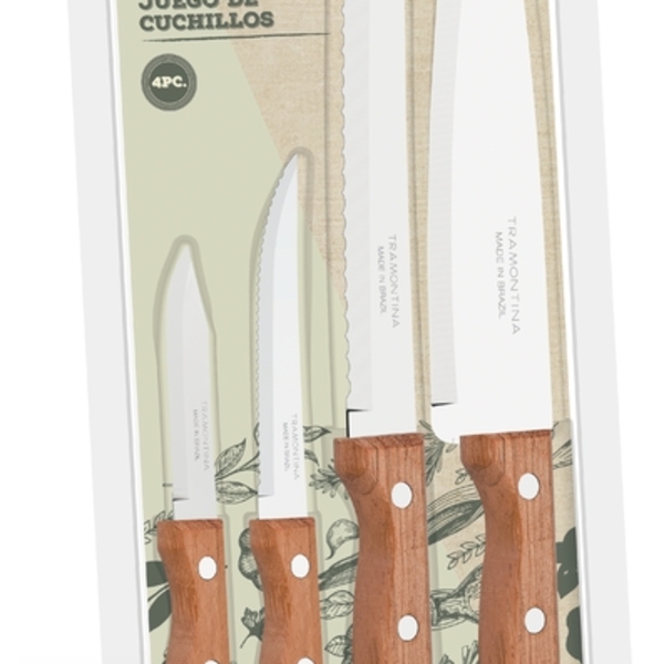 Jogo De Facas Dynamic Com Laminas Em Aço Inox E Cabos De Made