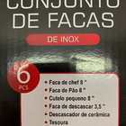 Jogo De Facas Em Aço Inox Coloridas - Kit Com 6 Peças