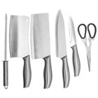 Jogo De Facas Inox Suporte Acrílico 7 Peças Preto