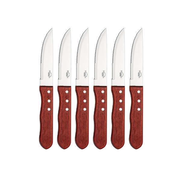 Jogo De Facas Para Churrasco Em Inox Com Cabo Madeira Dynasty