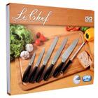Jogo De Facas Para Cozinha Com Chaira Le Chef Mor 6 Pecas