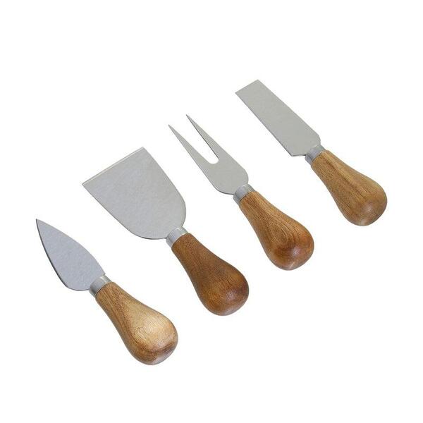 Jogo De Facas Para Queijo Acácia Natural 4 Peças - Home Style