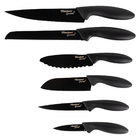 Jogo De Facas Prime Cozinha Antiaderente Inox 6 Peças Preto